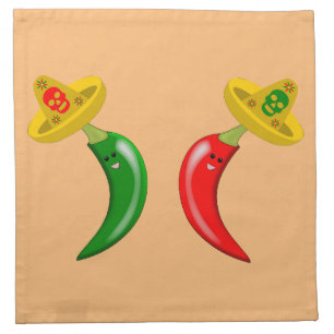 Day of the Dead Mexican Chilis Cloth Napkin