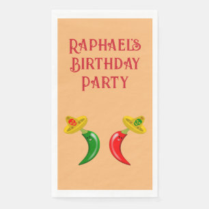 Day of the Dead Mexican Chilis Custom Birthday Paper Guest Towels