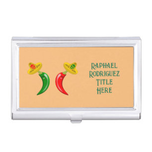 Day of the Dead Mexican Chilis Custom Business Card Case