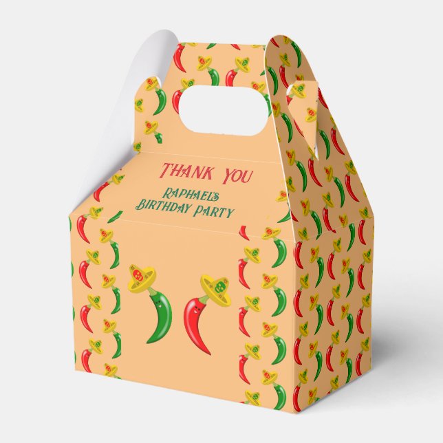 Day of the Dead Mexican Chilis Custom Favor Boxes (Front Side)