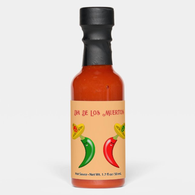 Day of the Dead Mexican Chilis Custom Hot Sauces (Front)