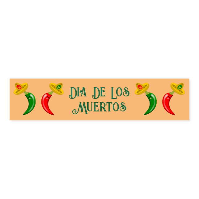 Day of the Dead Mexican Chilis Custom Napkin Bands (Unfolded)