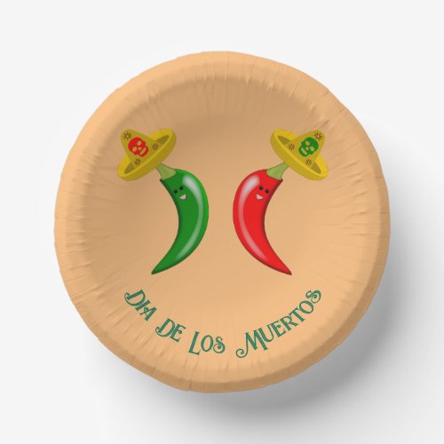 Day of the Dead Mexican Chilis Custom Paper Bowls