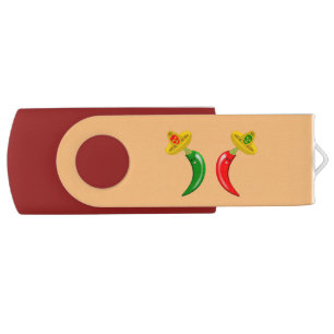 Day of the Dead Mexican Chilis Custom Photographs Flash Drive