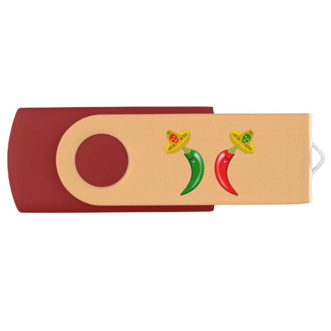 Day of the Dead Mexican Chilis Custom Photographs Flash Drive (Front)