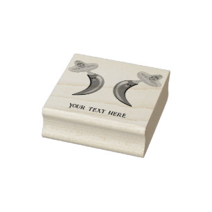 Day of the Dead Mexican Chilis Custom Rubber Stamp