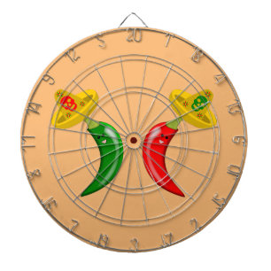 Day of the Dead Mexican Chilis Dart Board