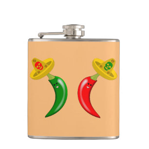 Day of the Dead Mexican Chilis Flask