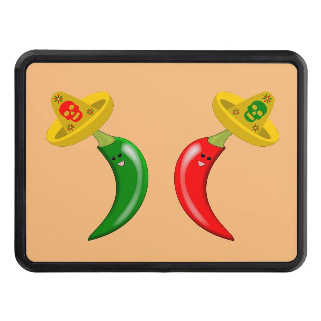 Day of the Dead Mexican Chilis Hitch Cover (Front)