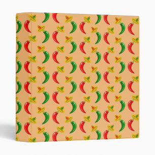 Day of the Dead Mexican Chilis Patterned 3 Ring Binder