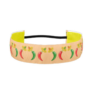Day of the Dead Mexican Chilis Patterned Athletic Headband