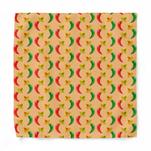 Day of the Dead Mexican Chilis Patterned Bandana