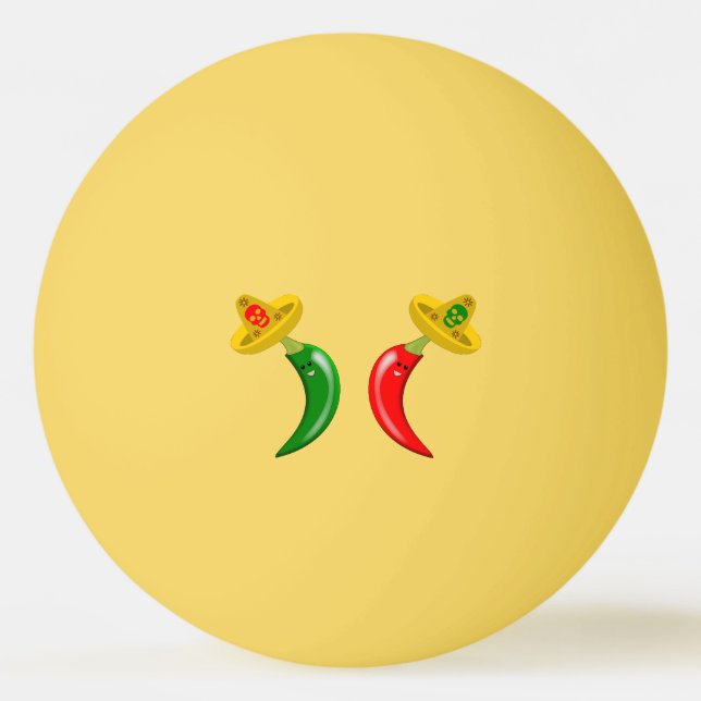 Day of the Dead Mexican Chilis Ping Pong Ball (Front)