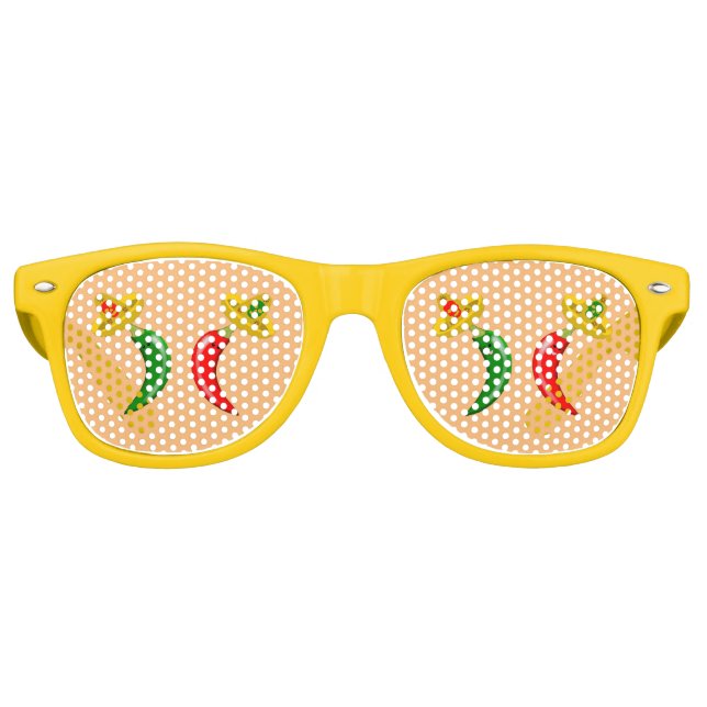 Day of the Dead Mexican Chilis Retro Sunglasses (Front)