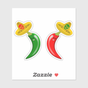 Day of the Dead Mexican Chilis Sticker
