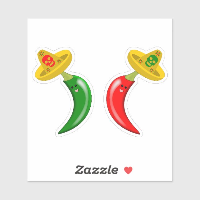 Day of the Dead Mexican Chilis Sticker (Sheet)