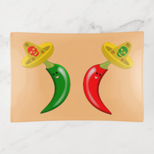 Day of the Dead Mexican Chilis Trinket Tray