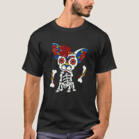 Day Of The Dead Mexican Sugar Skull Chihuahua Flor