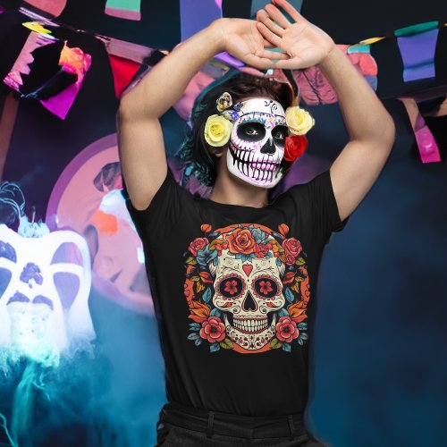 Day of the Dead Mexican Sugar Skull  T_Shirt