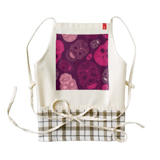 Day of the Dead Mosaic Art Pink & Purple Zazzle HEART Apron