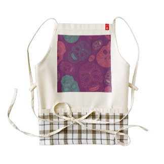 Day of the Dead Mosaic Art Teal, Pink & Purple Zazzle HEART Apron