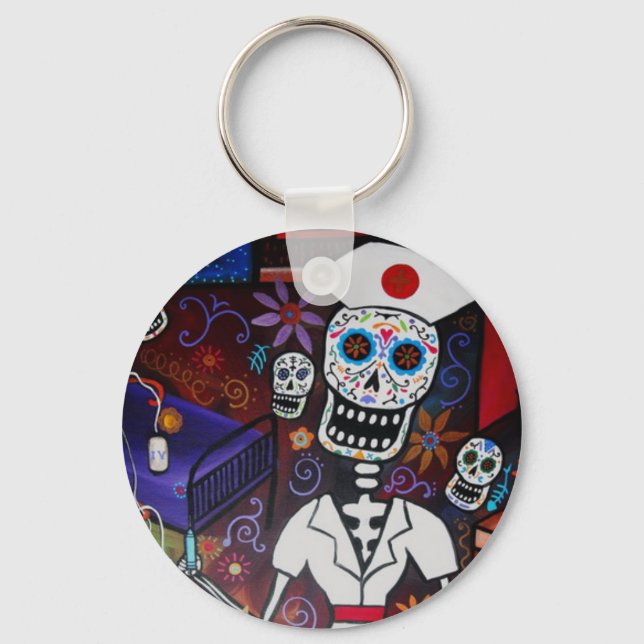 DAY OF THE DEAD NURSE BY PRISTINE CARTERA TURKUS KEYCHAIN (Front)