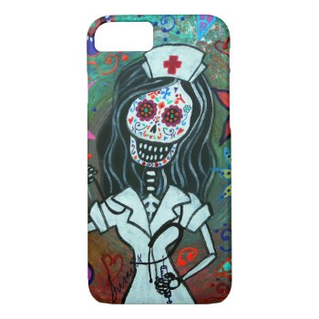 Day Of The Dead Nurse Painting Iphone 8/7 Case by prisarts at Zazzle