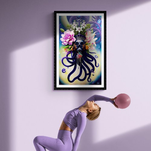 Day Of The Dead Octopus Mourning Octopus Series Poster