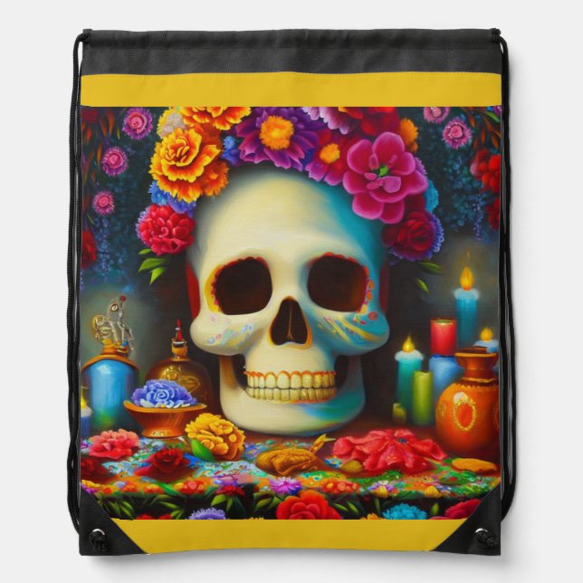 Day of the Dead Ofendra 4 Drawstring Bag (Front)