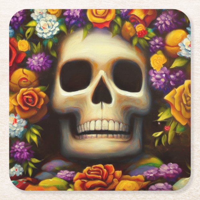 Day of the Dead Ofendra 5 Square Paper Coaster (Front)