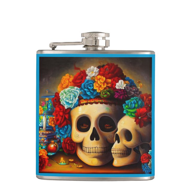 Day of the Dead Offrendas 2 Flask (Front)