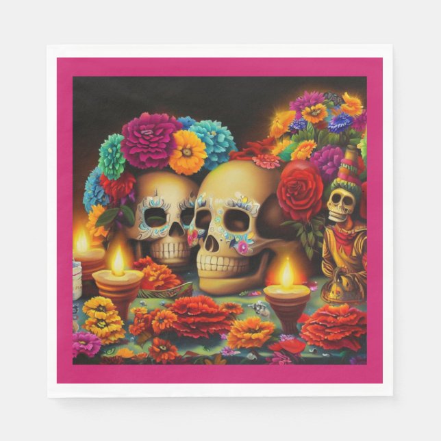 Day of the Dead Offrendas 3 Napkins (Front)