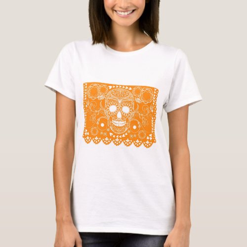 Day of the Dead Orange _ Womens T_shirt