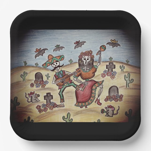 Day of the Dead Paper Plates (Front)