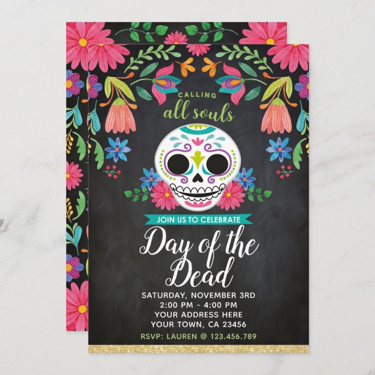 Day of the Dead Party Invitation | Zazzle