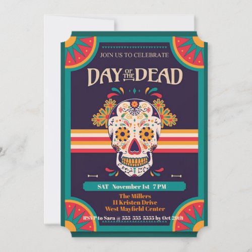 Day Of The Dead Party Invitation