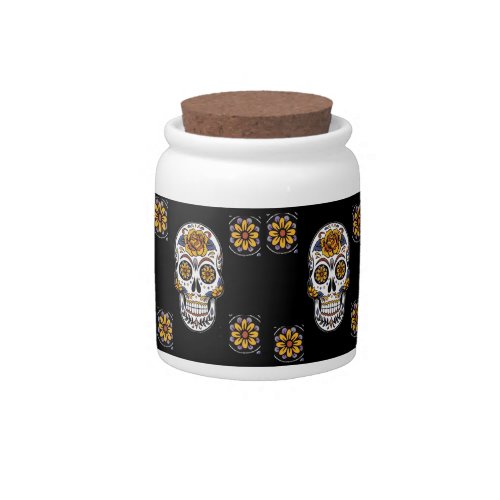 Day of the dead pattern candy jar