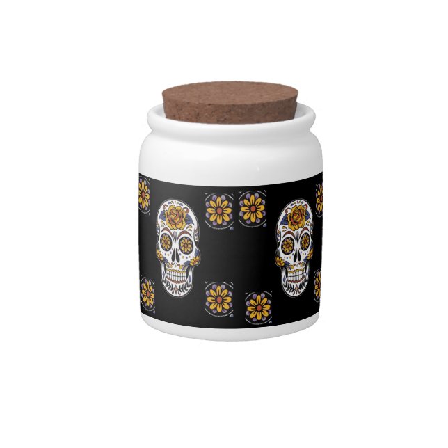 Day of the dead pattern candy jar (Front)