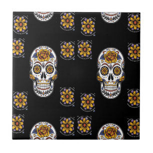 Day of the dead pattern ceramic tile