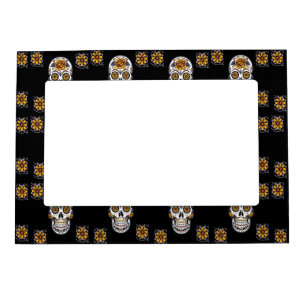 Day of the dead pattern magnetic frame