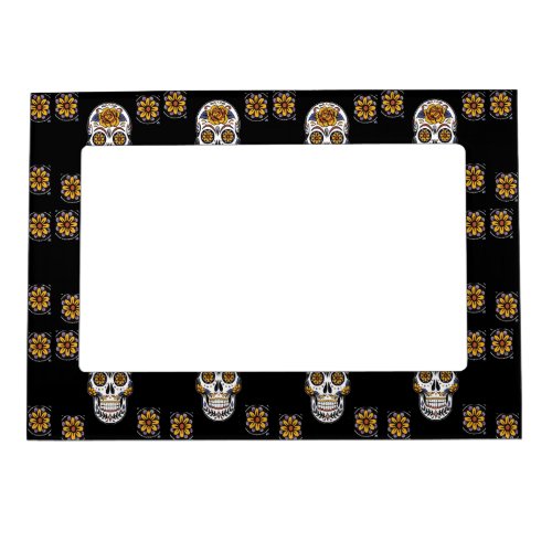Day of the dead pattern magnetic frame