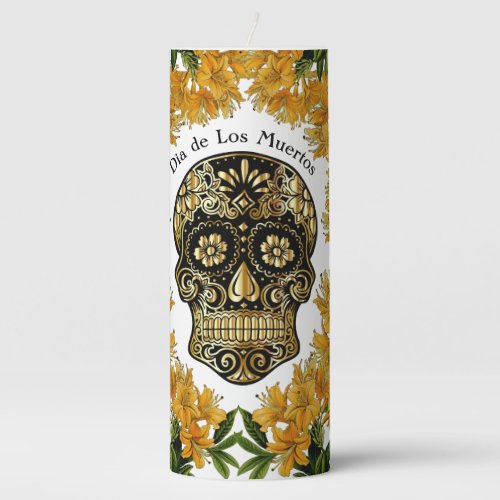 Day Of The Dead Pillar Candle