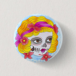day of the dead pinback button