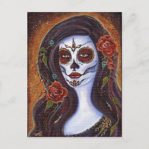 Day of the dead postcard by Renee Lavoie