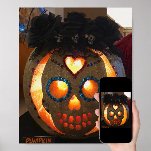 Day of the Dead Pumpkin Poster | Zazzle