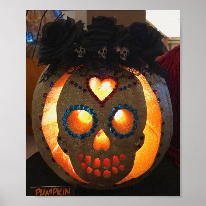Day of the Dead Pumpkin Poster | Zazzle.com