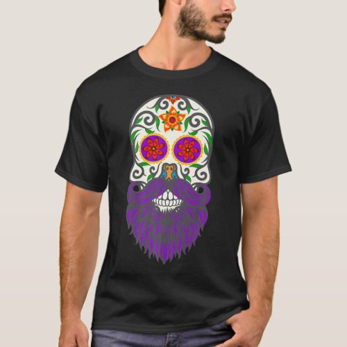 Day Of The Dead Purple Beard Cinco De Mayo Sugar S T_Shirt