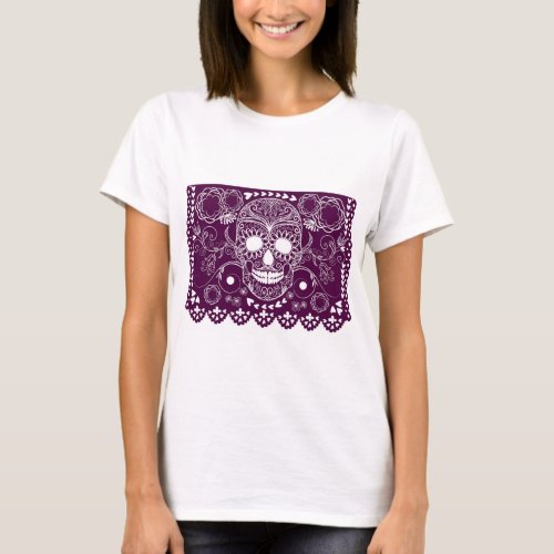 Day of the Dead Purple _ Womens T_shirt
