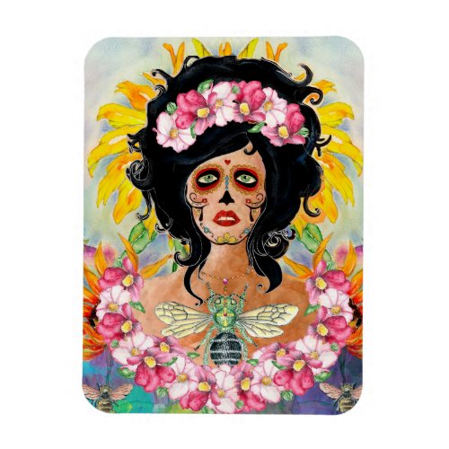 DAY OF THE DEAD QUEEN BEE BY TRISTAN BERLUND  MAGNET