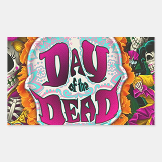 Day of the Dead Rectangular Sticker (Front)